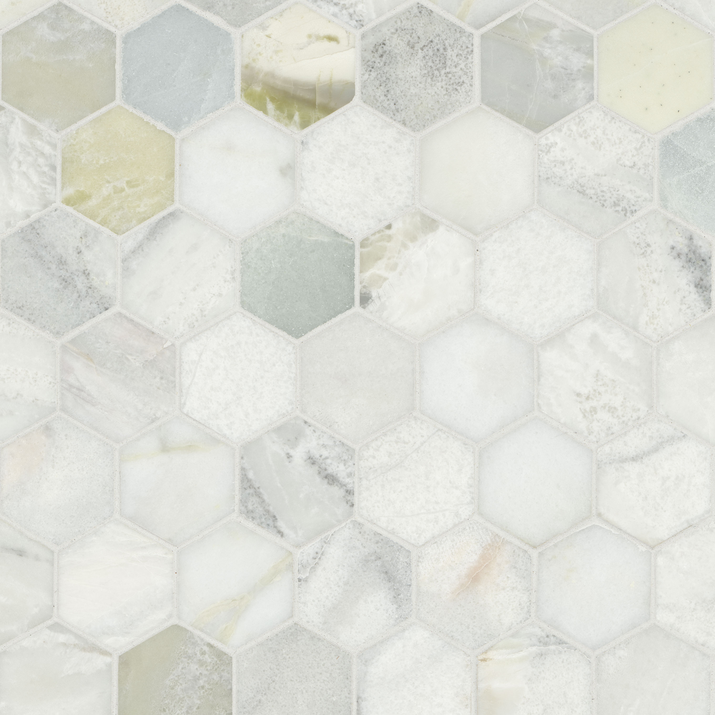 Cloudland 2" Hexagon Polished Tile
