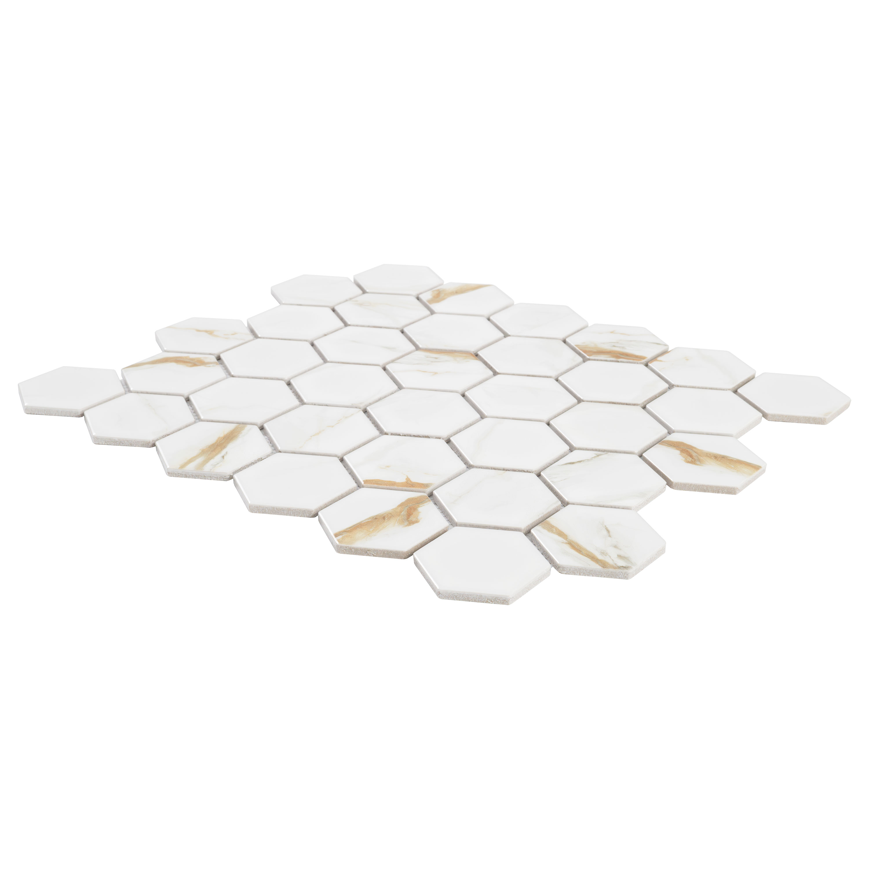Calacatta Gold Matte 2" Hexagon thumbnail 4
