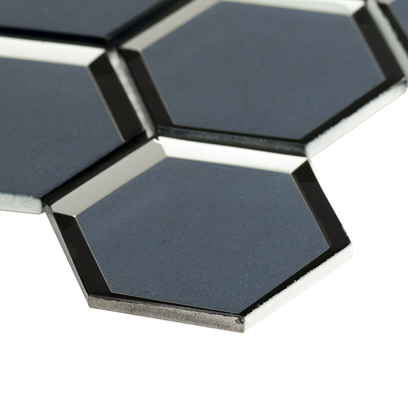Vague Blue 3" Hexagon Mosaic Tile thumbnail 3