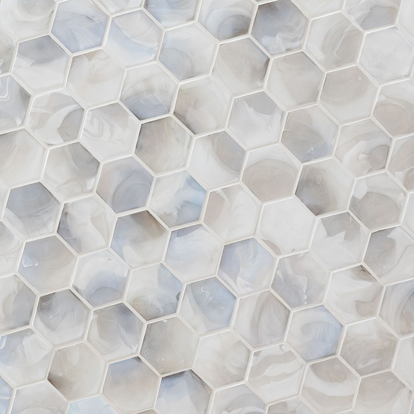 Akoya Pearl 3" Hexagon Mosaic Tile thumbnail 2