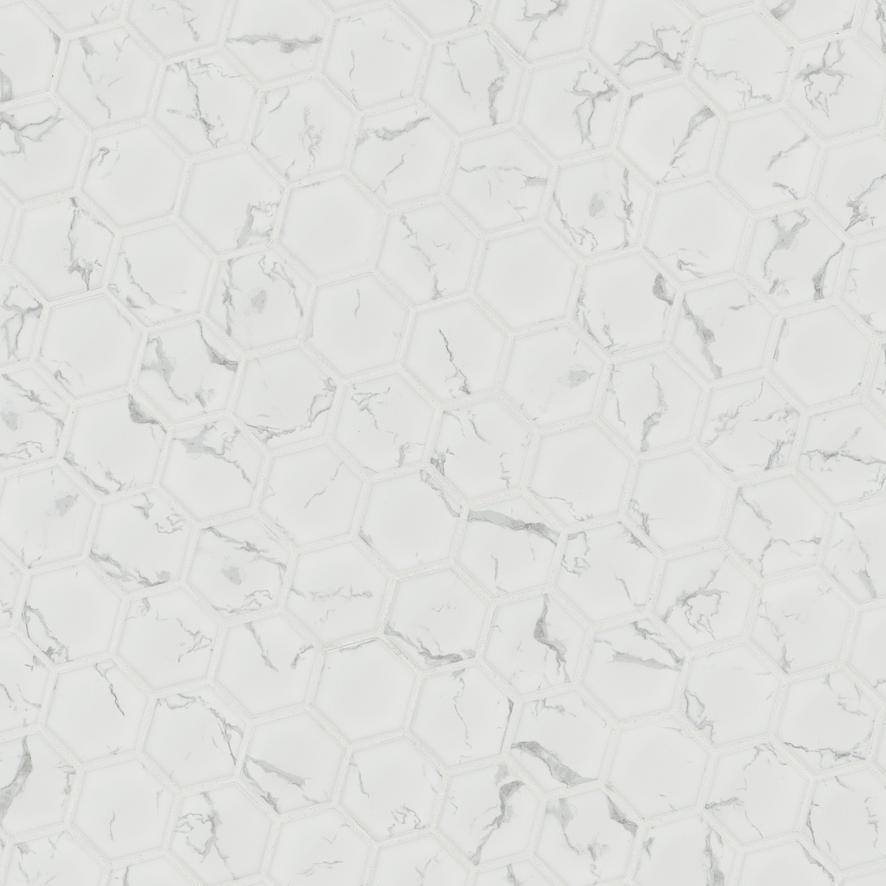 Carrara Matte 2" Hexagon Tile thumbnail 3