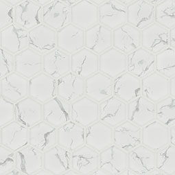 Carrara Matte 2" Hexagon Tile thumbnail 5
