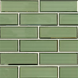 Evergreen Beveled Subway Tile 2x6 thumbnail 3
