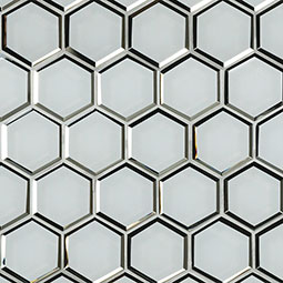 Ice Beveled 3" Hexagon Mosaic Tile thumbnail 4