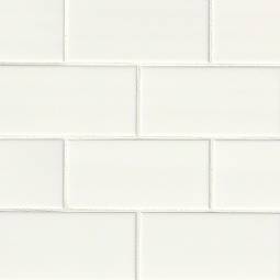 White Beveled Subway Tile 3x6 thumbnail 2