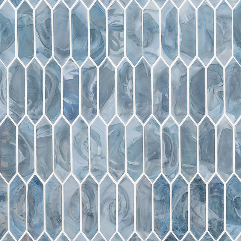 Blue Shimmer Picket Glass Tile thumbnail 2