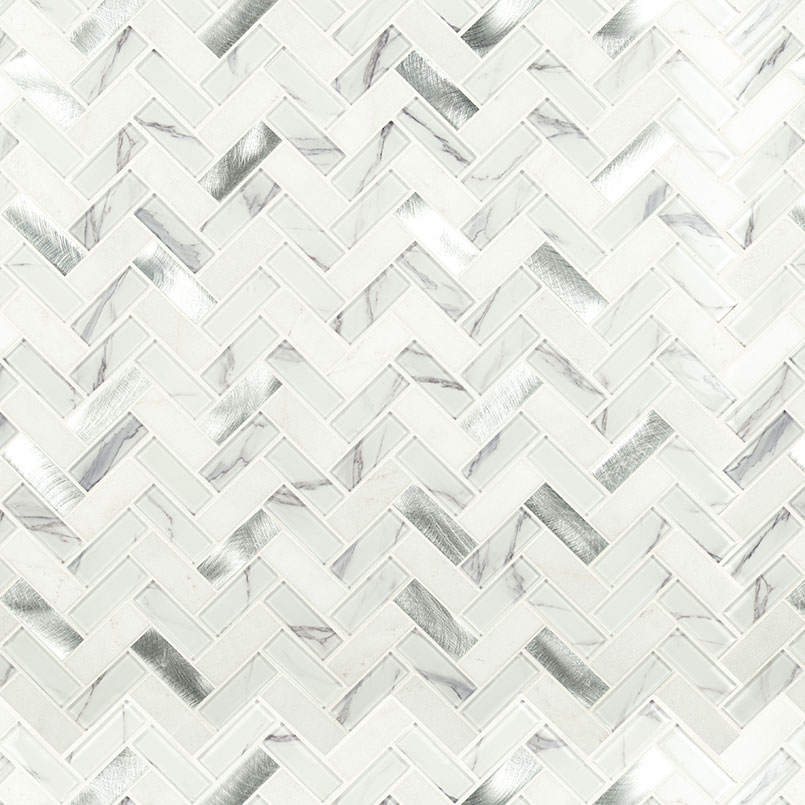 Bytle Bianco Herringbone Tile thumbnail 2