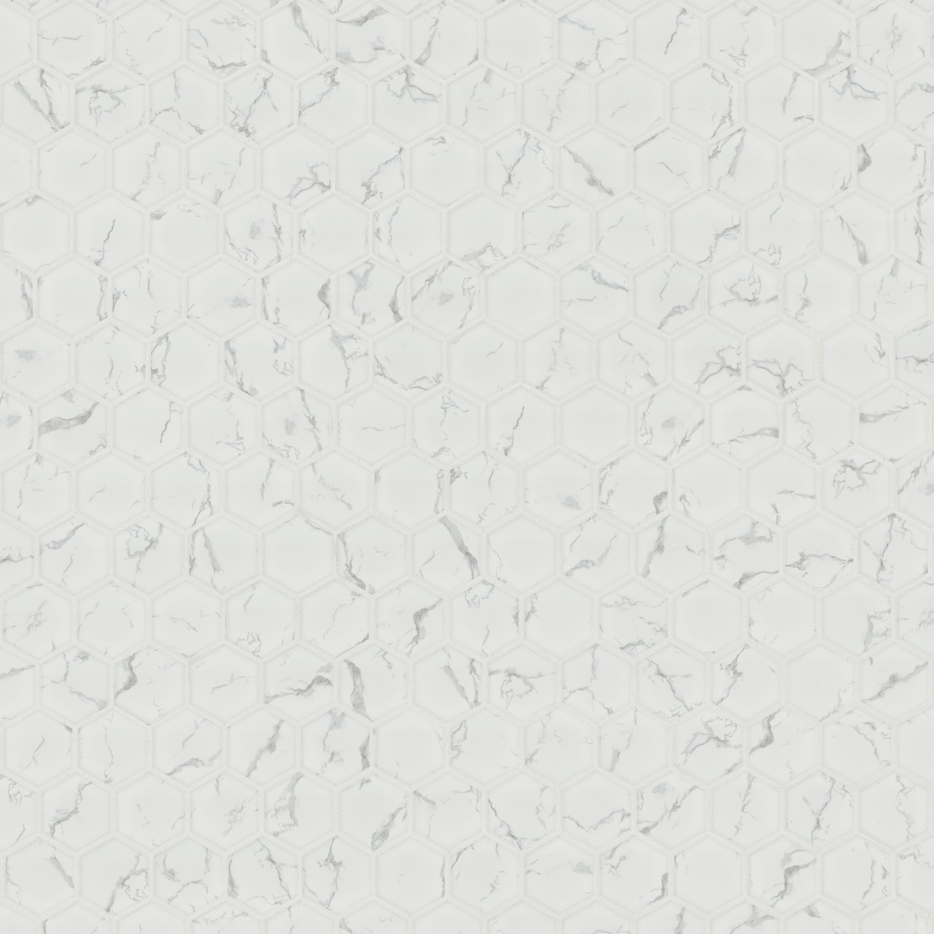 Carrara Matte 2" Hexagon Tile thumbnail 2