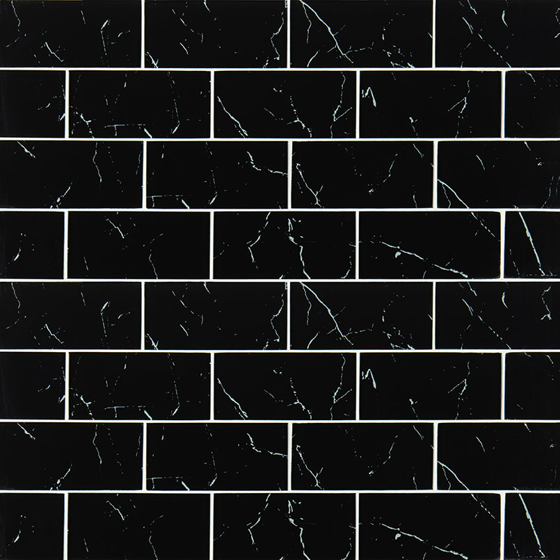 Nero Marquina 3x6 Glass Tile thumbnail 4