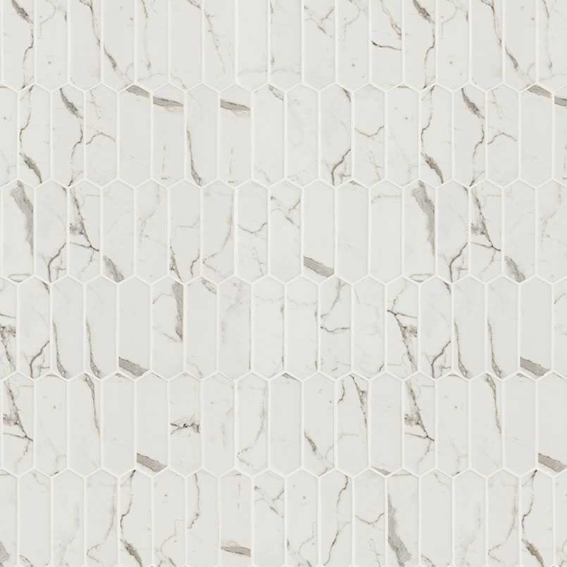 Statuario Celano Picket Glass Tile thumbnail 2