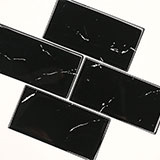 Nero Marquina 3x6 Glass Tile thumbnail 5