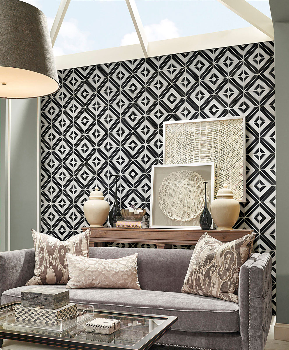 Rhombix Nero Geometric Tile thumbnail 6